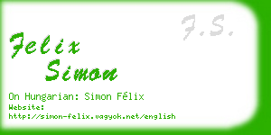 felix simon business card